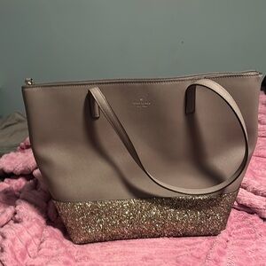 Kate Spade Gray and Gold Tote Bag